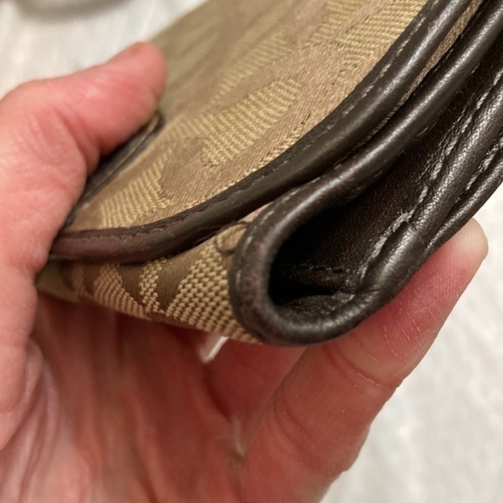 Coach checkbook khaki brown op c checkbook wallet - Picture 7 of 16